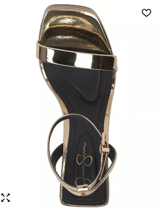 Jessica Simpson ADONIA Metallic Gold Ankle-Strap Platform Heels - Picture 5 of 10